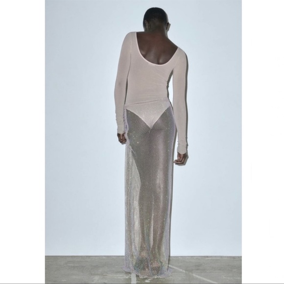 Zara SHIMMER MESH SKIRT - Picture 11 of 13